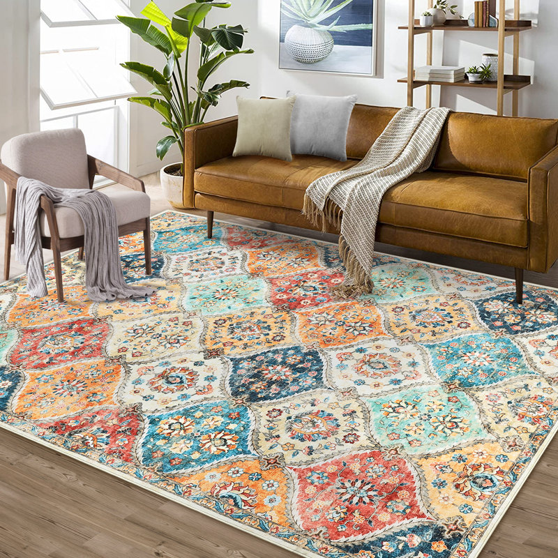 Bungalow Rose Scottia Floral Modern Farmhouse Indoor Area Rug